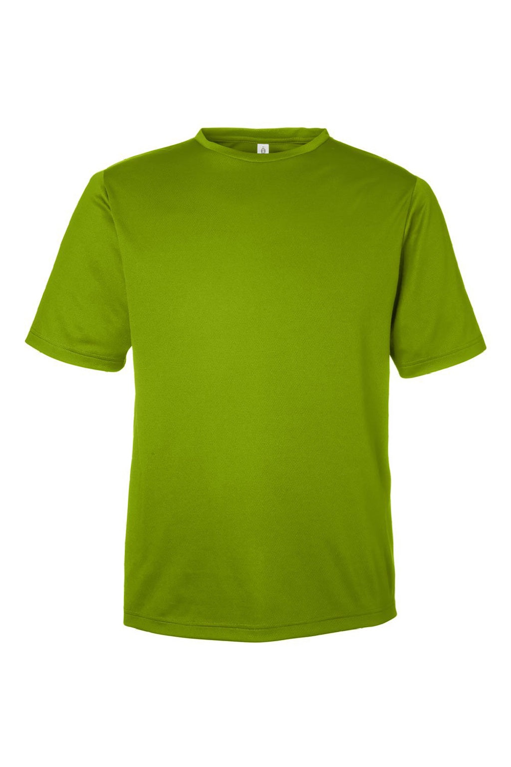 Team 365 TT15 Mens Zone Performance Mesh Short Sleeve Crewneck T-Shirt Acid Green Flat Front