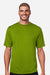 Team 365 TT15 Mens Zone Performance Mesh Short Sleeve Crewneck T-Shirt Acid Green Model Front
