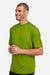 Team 365 TT15 Mens Zone Performance Mesh Short Sleeve Crewneck T-Shirt Acid Green Model Side