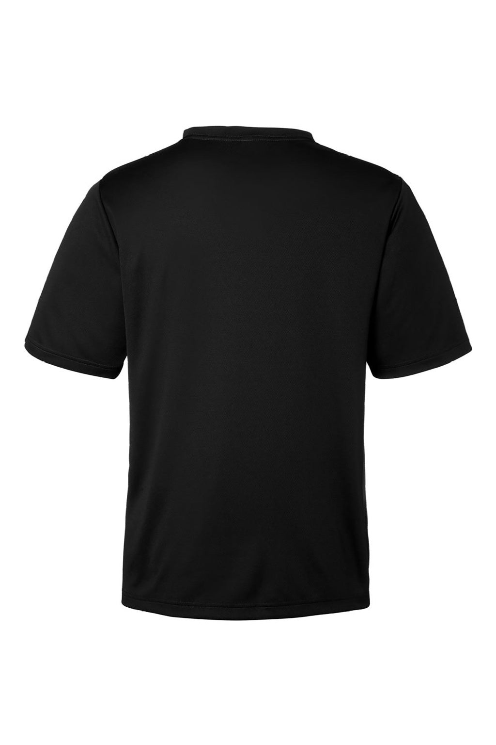 Team 365 TT15 Mens Zone Performance Mesh Short Sleeve Crewneck T-Shirt Black Flat Back