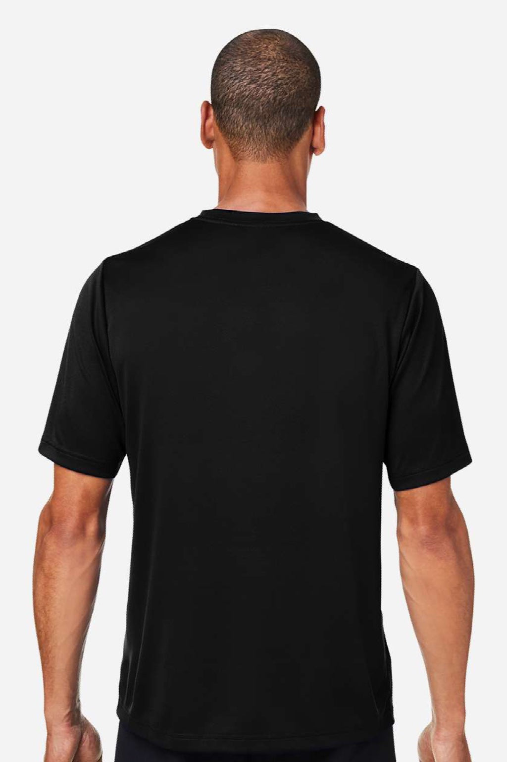Team 365 TT15 Mens Zone Performance Mesh Short Sleeve Crewneck T-Shirt Black Model Back