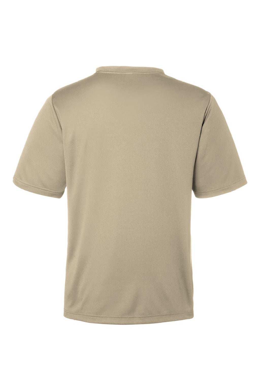 Team 365 TT15 Mens Zone Performance Mesh Short Sleeve Crewneck T-Shirt Desert Khaki Brown Flat Back