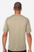 Team 365 TT15 Mens Zone Performance Mesh Short Sleeve Crewneck T-Shirt Desert Khaki Brown Model Back