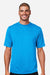 Team 365 TT15 Mens Zone Performance Mesh Moisture Wicking Short Sleeve Crewneck T-Shirt Electric Blue Model Front