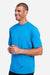 Team 365 TT15 Mens Zone Performance Mesh Moisture Wicking Short Sleeve Crewneck T-Shirt Electric Blue Model Side