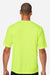 Team 365 TT15 Mens Zone Performance Mesh Moisture Wicking Short Sleeve Crewneck T-Shirt Safety Yellow Model Back
