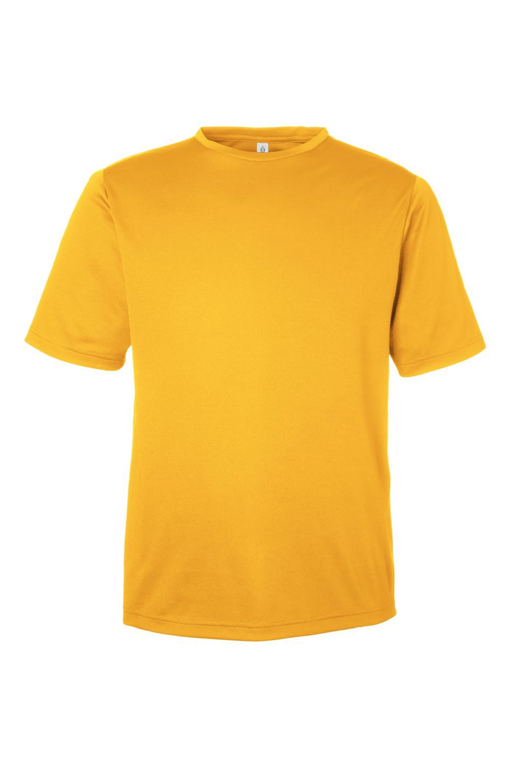 Team 365 TT15 Mens Zone Performance Mesh Short Sleeve Crewneck T-Shirt Athletic Gold Flat Front