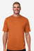 Team 365 TT15 Mens Zone Performance Mesh Short Sleeve Crewneck T-Shirt Burnt Orange Model Front