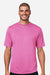 Team 365 TT15 Mens Zone Performance Mesh Short Sleeve Crewneck T-Shirt Charity Pink Model Front