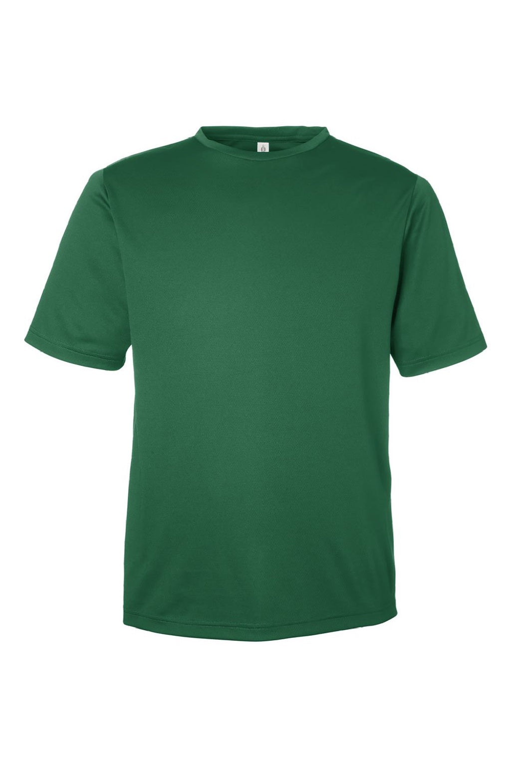 Team 365 TT15 Mens Zone Performance Mesh Short Sleeve Crewneck T-Shirt Dark Green Flat Front