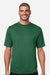 Team 365 TT15 Mens Zone Performance Mesh Short Sleeve Crewneck T-Shirt Dark Green Model Front