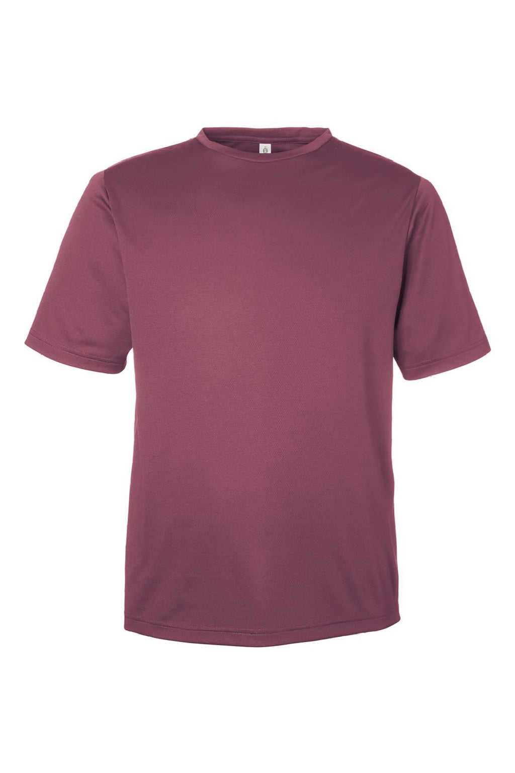 Team 365 TT15 Mens Zone Performance Mesh Short Sleeve Crewneck T-Shirt Dark Maroon Flat Front