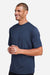 Team 365 TT15 Mens Zone Performance Mesh Short Sleeve Crewneck T-Shirt Dark Navy Blue Model Side