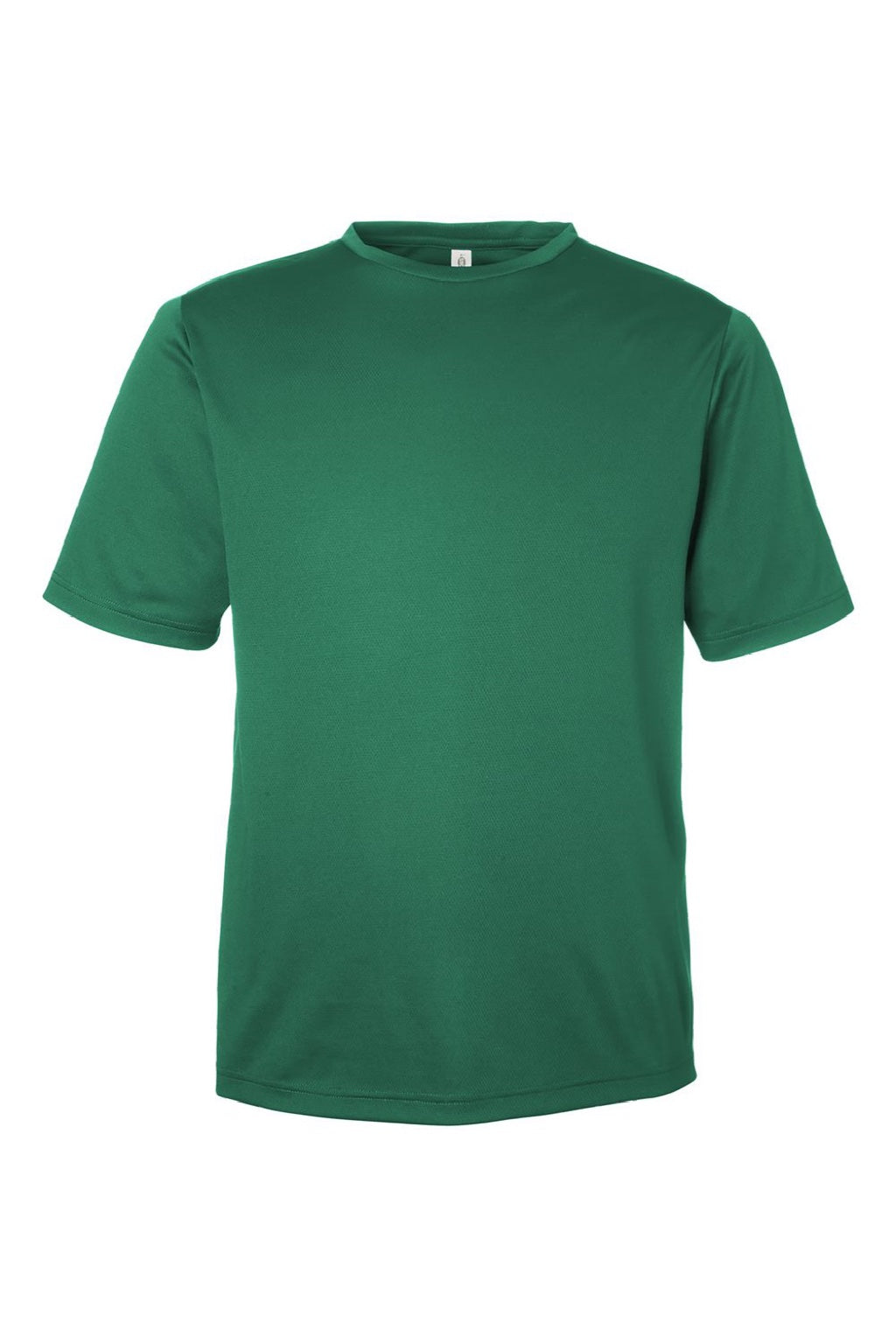Team 365 TT15 Mens Zone Performance Mesh Short Sleeve Crewneck T-Shirt Forest Green Flat Front