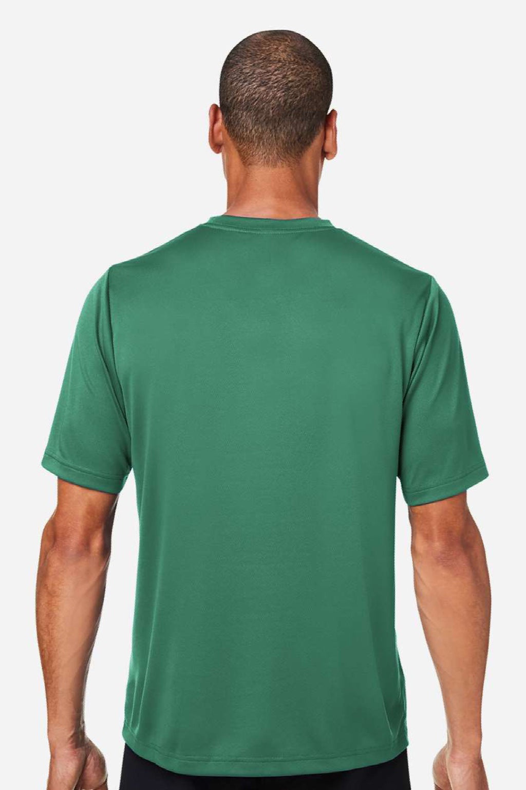 Team 365 TT15 Mens Zone Performance Mesh Short Sleeve Crewneck T-Shirt Forest Green Model Back