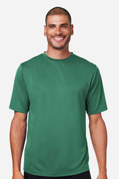 Team 365 TT15 Mens Zone Performance Mesh Short Sleeve Crewneck T-Shirt Forest Green Model Front