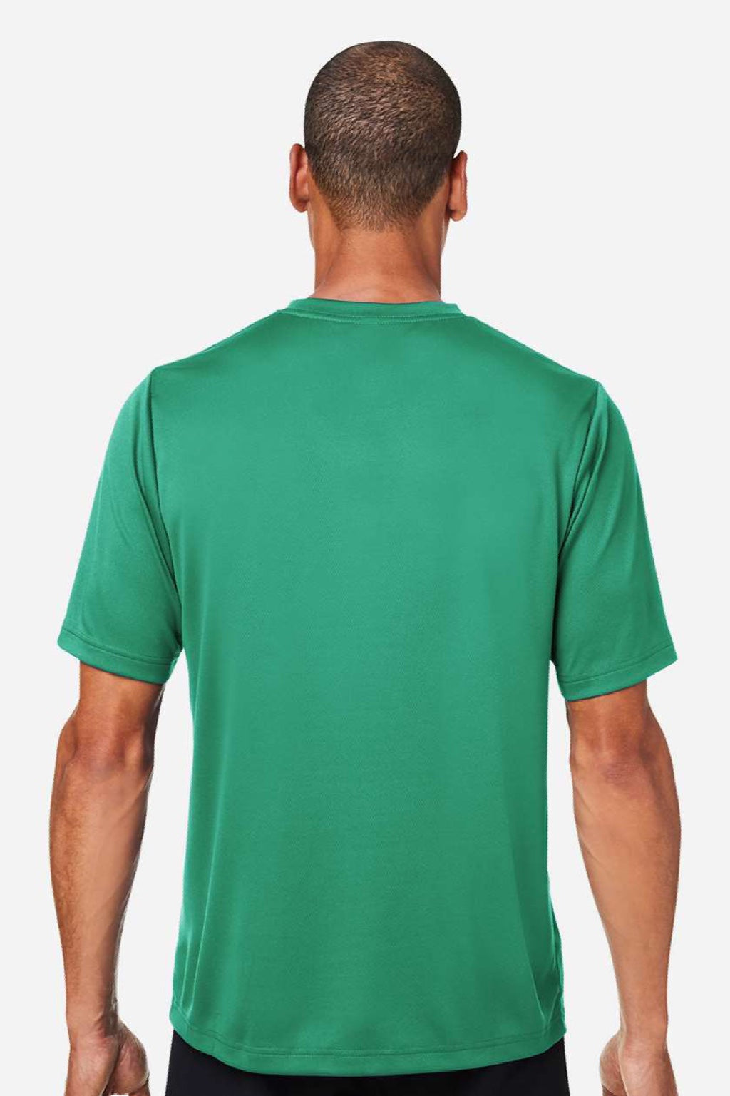 Team 365 TT15 Mens Zone Performance Mesh Short Sleeve Crewneck T-Shirt Kelly Green Model Back