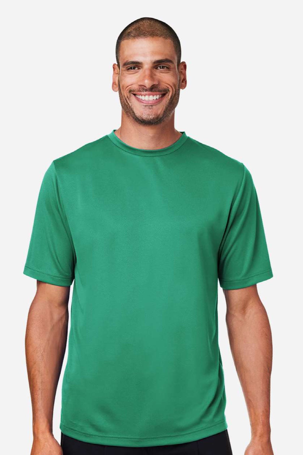 Team 365 TT15 Mens Zone Performance Mesh Short Sleeve Crewneck T-Shirt Kelly Green Model Front