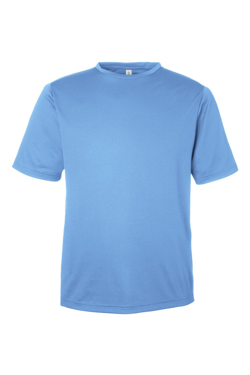 Team 365 TT15 Mens Zone Performance Mesh Short Sleeve Crewneck T-Shirt Light Blue Flat Front