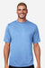 Team 365 TT15 Mens Zone Performance Mesh Short Sleeve Crewneck T-Shirt Light Blue Model Front