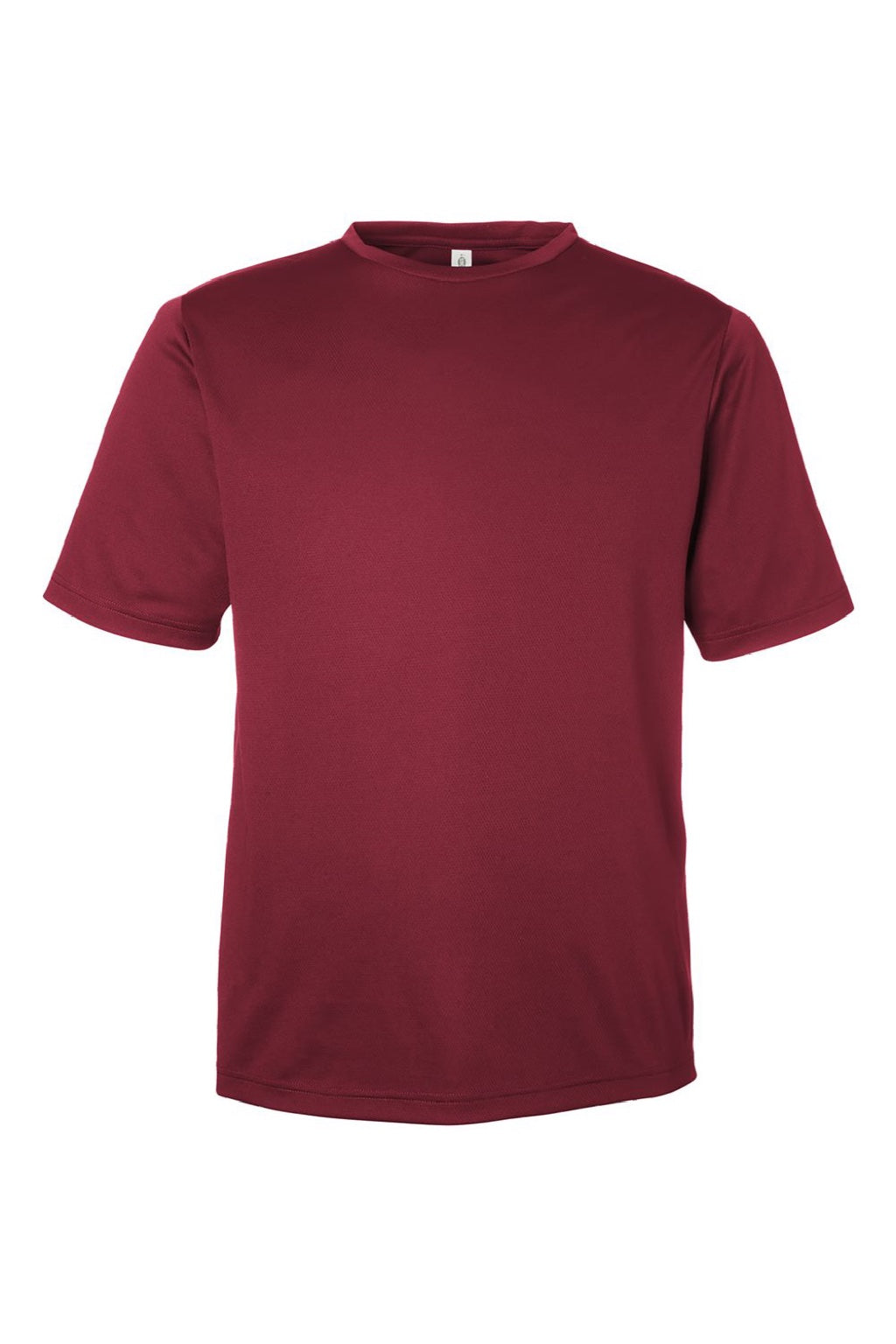 Team 365 TT15 Mens Zone Performance Mesh Short Sleeve Crewneck T-Shirt Maroon Flat Front