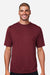 Team 365 TT15 Mens Zone Performance Mesh Short Sleeve Crewneck T-Shirt Maroon Model Front