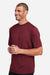 Team 365 TT15 Mens Zone Performance Mesh Short Sleeve Crewneck T-Shirt Maroon Model Side