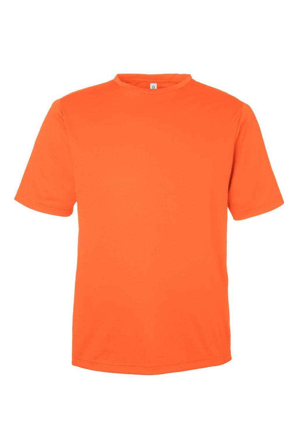 Team 365 TT15 Mens Zone Performance Mesh Short Sleeve Crewneck T-Shirt Orange Flat Front