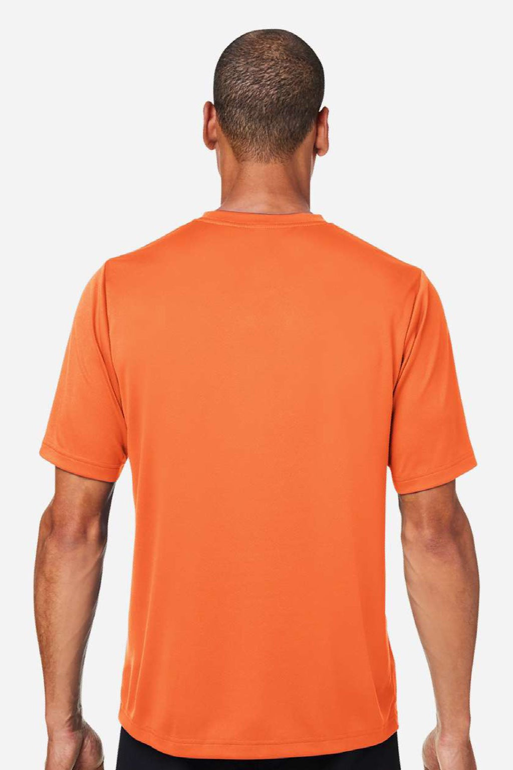 Team 365 TT15 Mens Zone Performance Mesh Short Sleeve Crewneck T-Shirt Orange Model Back