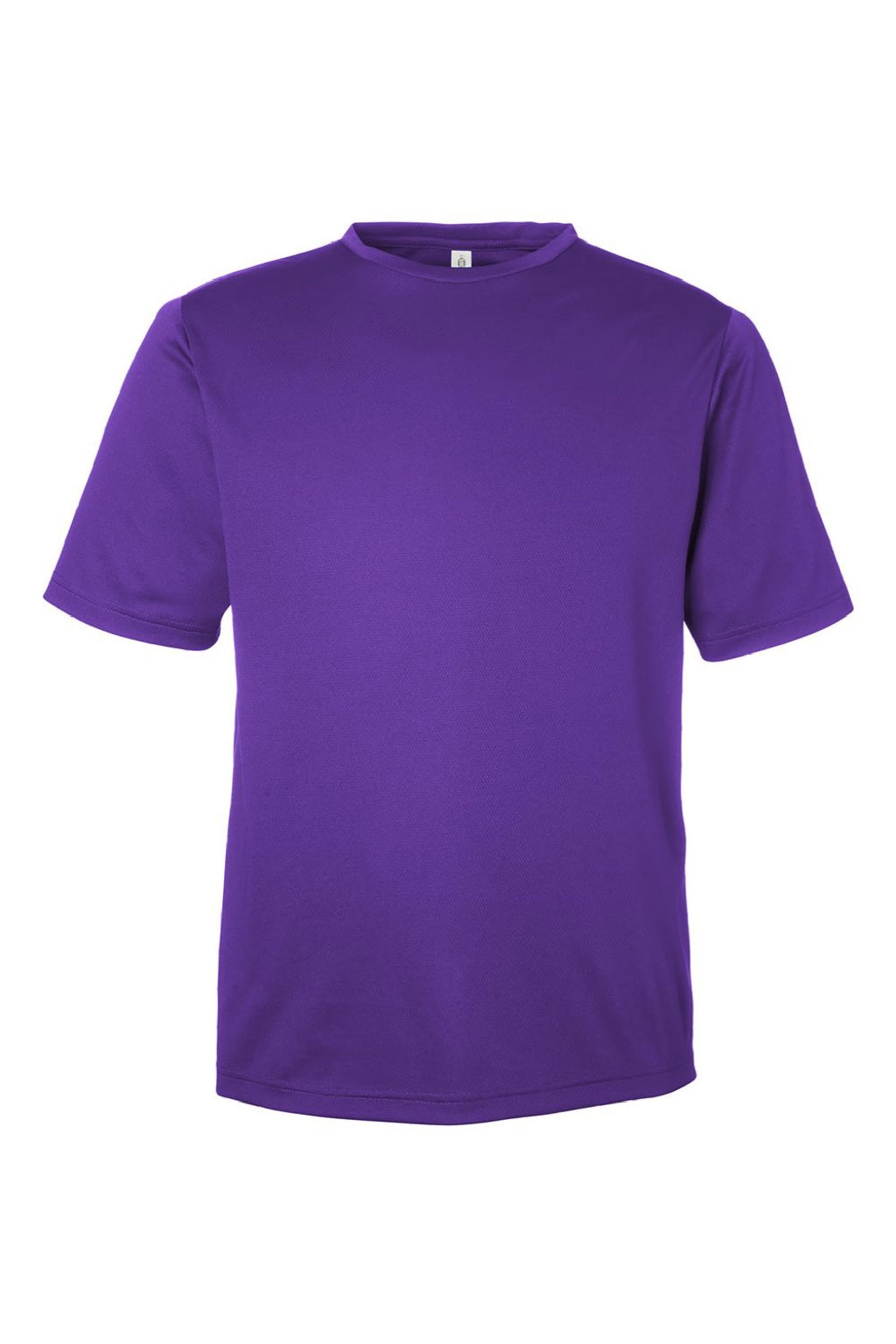 Team 365 TT15 Mens Zone Performance Mesh Short Sleeve Crewneck T-Shirt Purple Flat Front