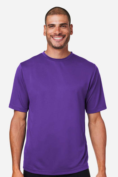 Team 365 TT15 Mens Zone Performance Mesh Short Sleeve Crewneck T-Shirt Purple Model Front