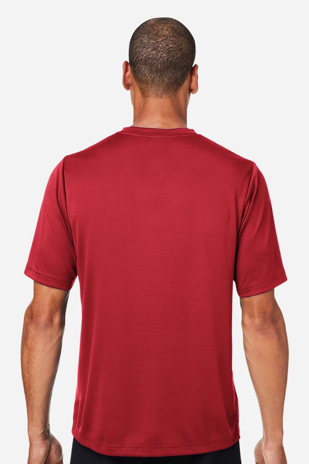 Team 365 TT15 Mens Zone Performance Mesh Short Sleeve Crewneck T-Shirt Red Model Back