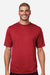 Team 365 TT15 Mens Zone Performance Mesh Short Sleeve Crewneck T-Shirt Red Model Front