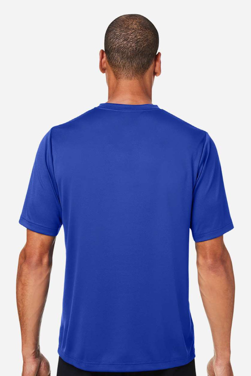 Team 365 TT15 Mens Zone Performance Mesh Short Sleeve Crewneck T-Shirt Royal Blue Model Back