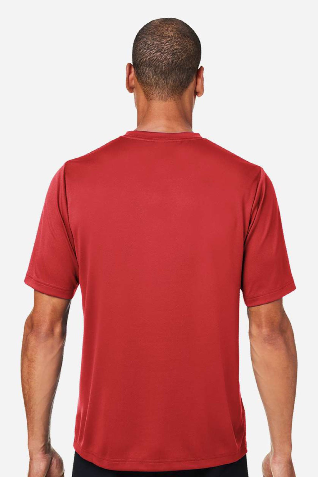 Team 365 TT15 Mens Zone Performance Mesh Short Sleeve Crewneck T-Shirt Scarlet Red Model Back