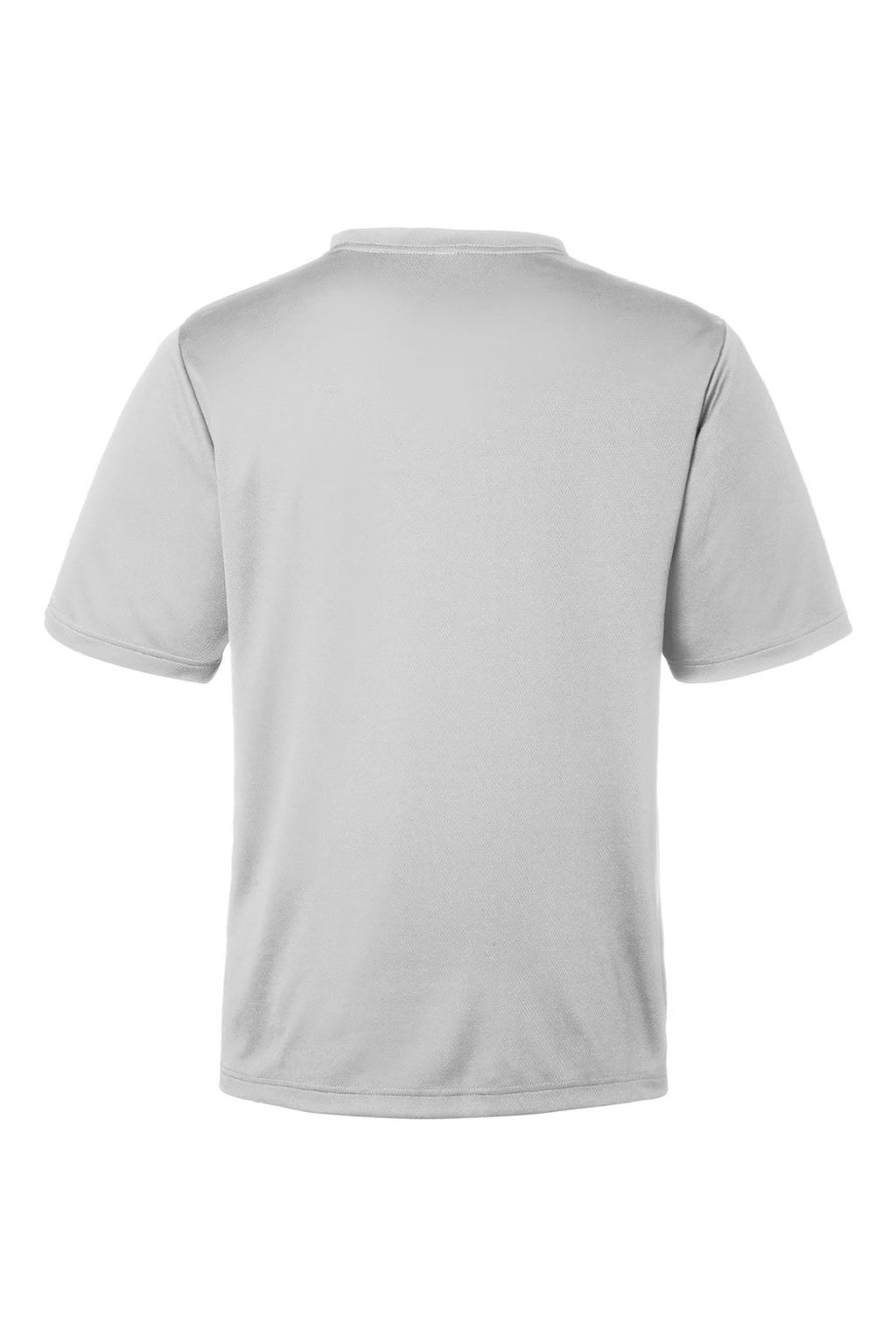 Team 365 TT15 Mens Zone Performance Mesh Moisture Wicking Short Sleeve Crewneck T-Shirt Silver Grey Flat Back