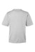 Team 365 TT15 Mens Zone Performance Mesh Moisture Wicking Short Sleeve Crewneck T-Shirt Silver Grey Flat Back