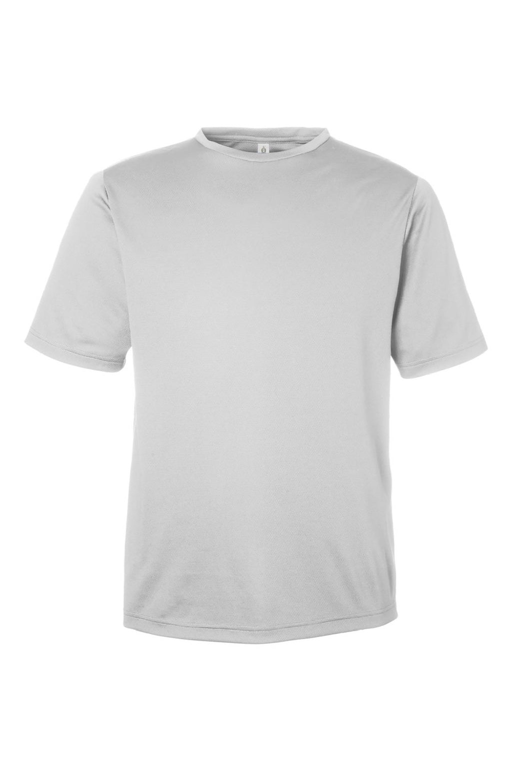Team 365 TT15 Mens Zone Performance Mesh Moisture Wicking Short Sleeve Crewneck T-Shirt Silver Grey Flat Front