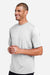 Team 365 TT15 Mens Zone Performance Mesh Moisture Wicking Short Sleeve Crewneck T-Shirt Silver Grey Model Side