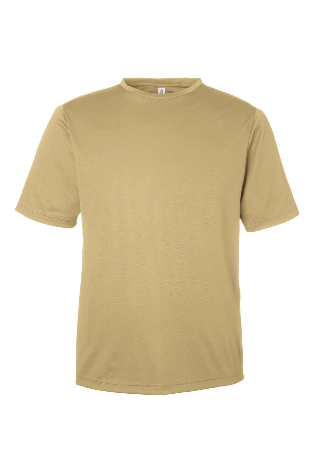 Team 365 TT15 Mens Zone Performance Mesh Short Sleeve Crewneck T-Shirt Vegas Gold Flat Front