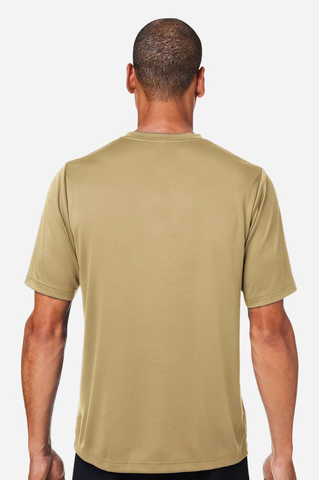 Team 365 TT15 Mens Zone Performance Mesh Short Sleeve Crewneck T-Shirt Vegas Gold Model Back