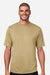 Team 365 TT15 Mens Zone Performance Mesh Short Sleeve Crewneck T-Shirt Vegas Gold Model Front