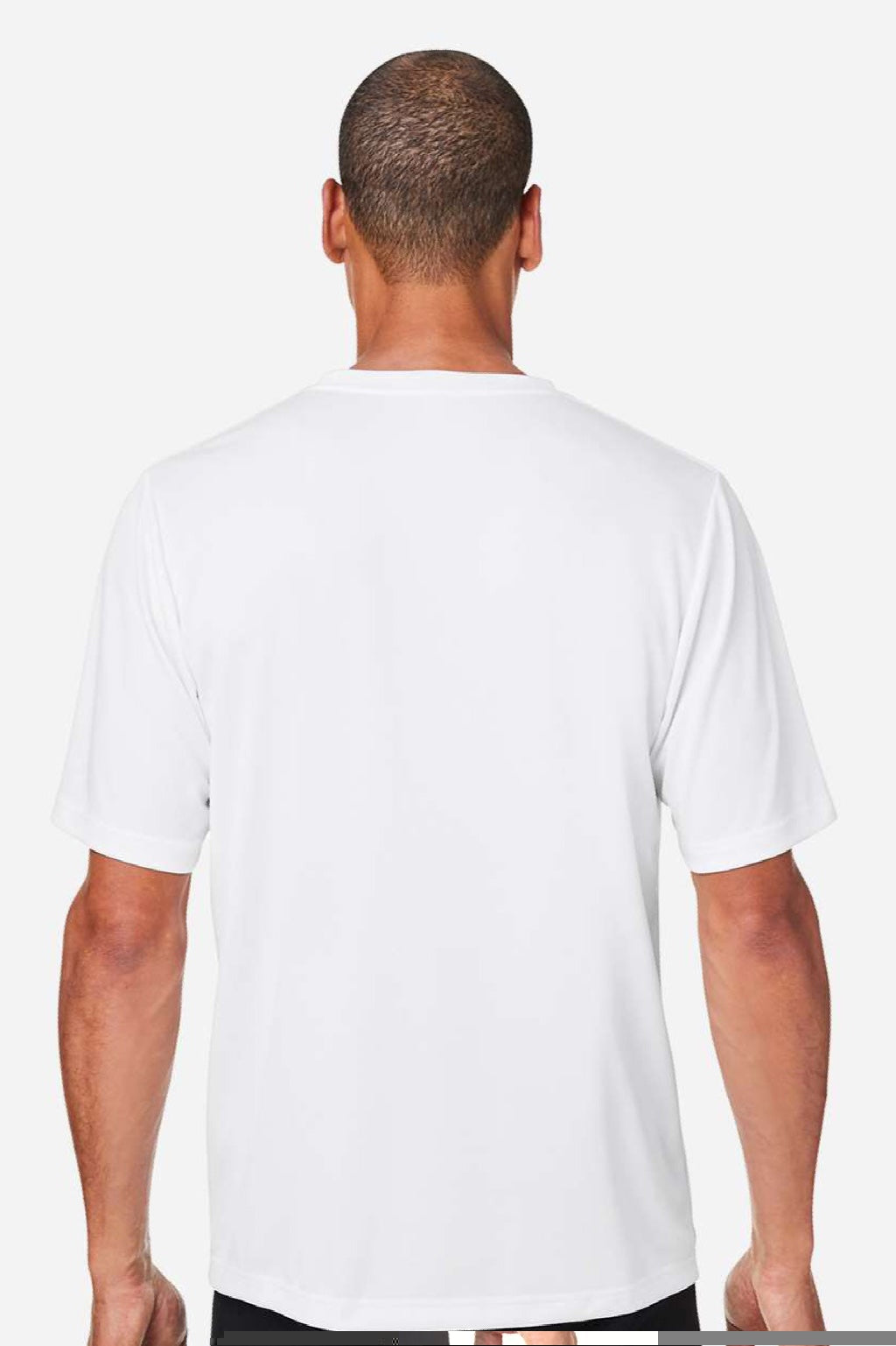 Team 365 TT15 Mens Zone Performance Mesh Short Sleeve Crewneck T-Shirt White Model Back