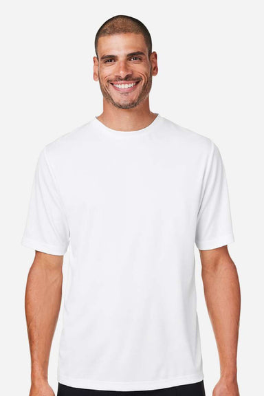 Team 365 TT15 Mens Zone Performance Mesh Short Sleeve Crewneck T-Shirt White Model Front
