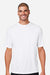 Team 365 TT15 Mens Zone Performance Mesh Short Sleeve Crewneck T-Shirt White Model Front