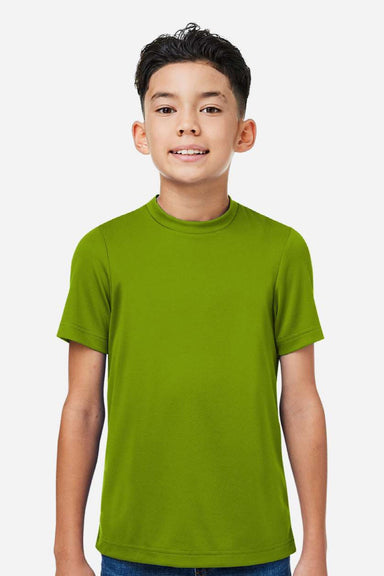 Team 365 TT15Y Youth Zone Performance Mesh Short Sleeve Crewneck T-Shirt Acid Green Model Front