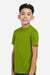 Team 365 TT15Y Youth Zone Performance Mesh Short Sleeve Crewneck T-Shirt Acid Green Model Side
