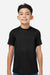 Team 365 TT15Y Youth Zone Performance Mesh Short Sleeve Crewneck T-Shirt Black Model Front