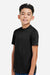 Team 365 TT15Y Youth Zone Performance Mesh Short Sleeve Crewneck T-Shirt Black Model Side