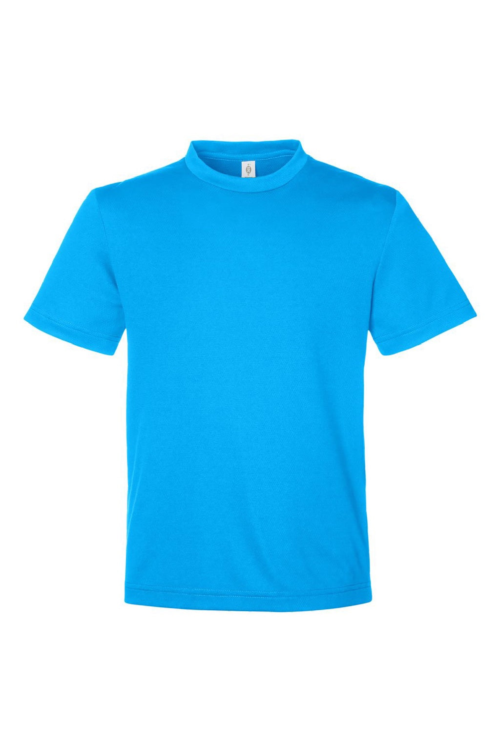 Team 365 TT15Y Youth Zone Performance Mesh Short Sleeve Crewneck T-Shirt Electric Blue Flat Front